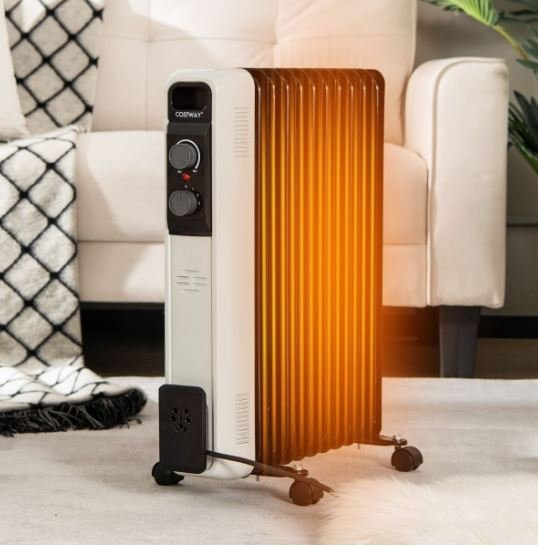 Oil Electric Radiator Space Heater 2000W 3 Power 9 Elements Double Protection