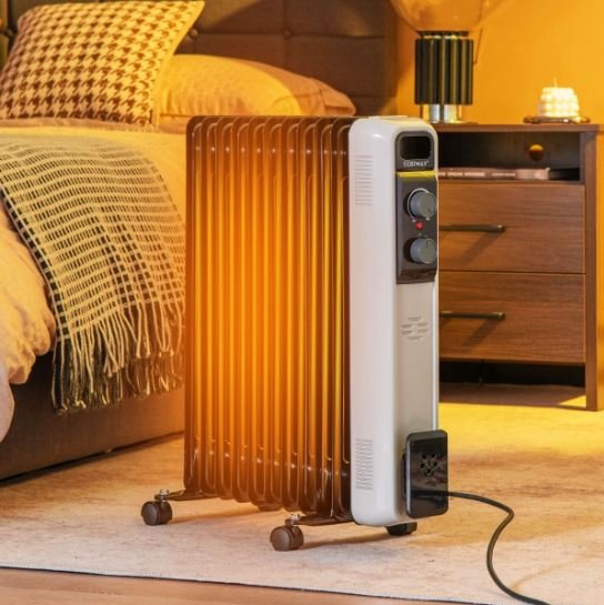 Oil Electric Radiator Space Heater 2000W 3 Power 9 Elements Double Protection