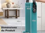 Electric Radiator Oil Space Heater 1500W 3 Heats Adjustable Towel Racks Double Protection