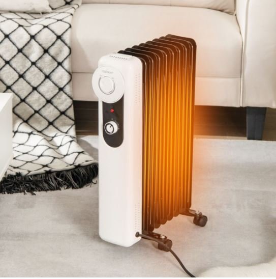 Portable Oil Electric Radiator Space Heater 2000W 3 Power 9 Elements Energy Saving 25㎡