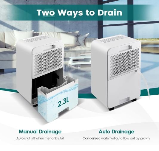 Portable Dehumidifier 15L/Day 2.3L Water Tank for Rooms up to 10-15㎡