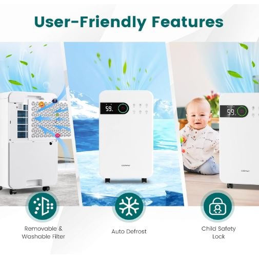 Portable Dehumidifier 15L/Day 2.3L Water Tank for Rooms up to 10-15㎡