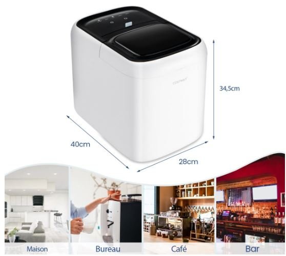 Countertop Ice Cube Maker Machine Self-Cleaning 2 Sizes Cubes