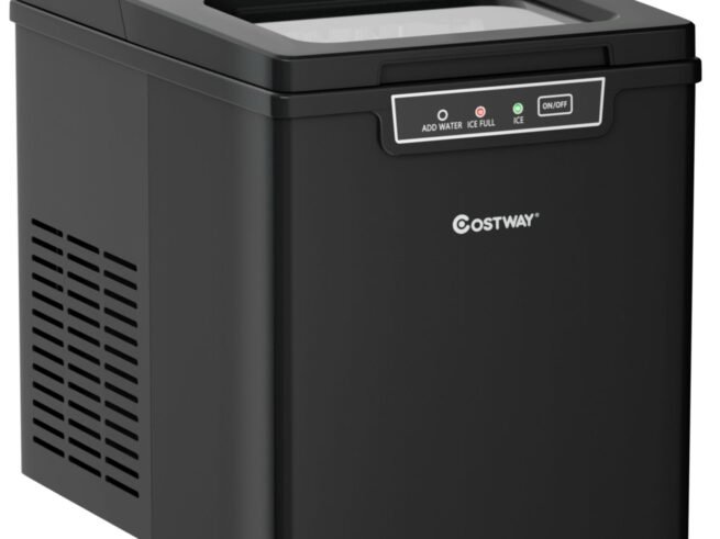 Ice Cube Machine Maker 12KG/24H Portable 9 Ice Cubes /8 Min with 1.85L Tank LCD Display