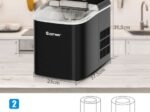 Ice Cube Maker 12KG/24H 2 Ice Cubes Sizes 2.1L Tank 9pcs in 7 Minutes