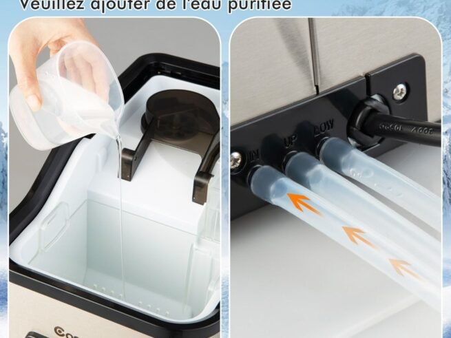 Nugget Ice Maker Ice Cube Machine 24kg /24h 2 Way Water Refill LED Touch Control