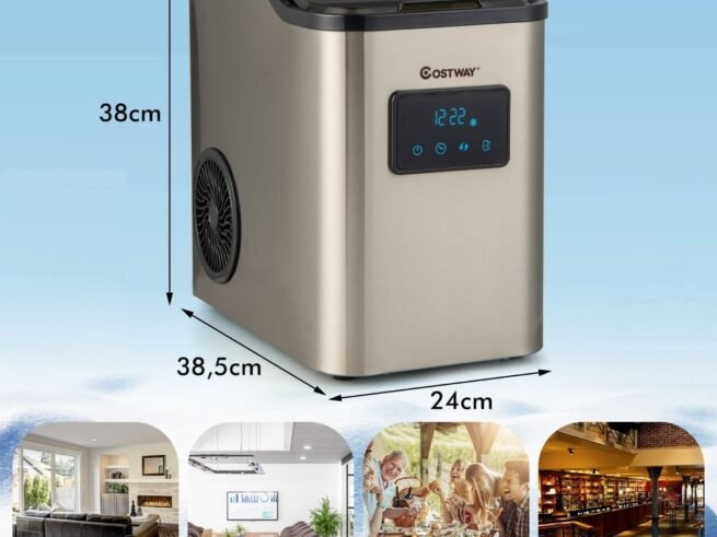 Nugget Ice Maker Ice Cube Machine 24kg /24h 2 Way Water Refill LED Touch Control