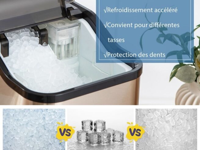 Nugget Ice Maker Ice Cube Machine 24kg /24h 2 Way Water Refill LED Touch Control