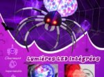 Halloween Inflatable Wall Spider with Multi-Colored Lights 105cm