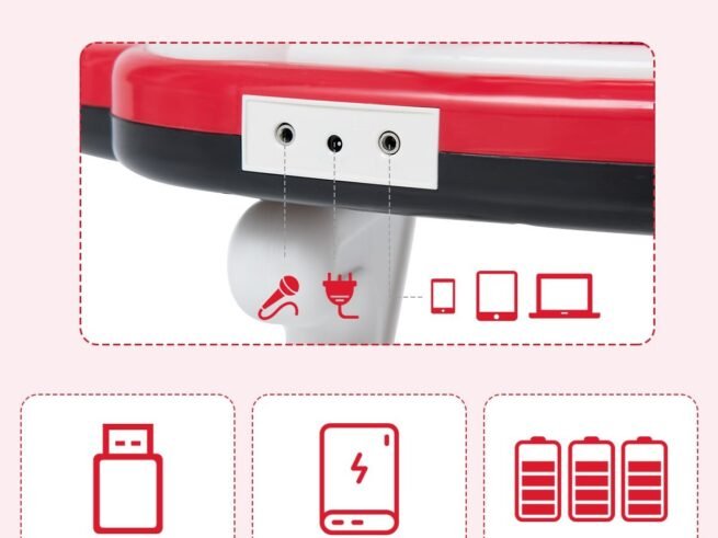 Electronic Piano Keyboard for Children 37 Keys Portable Rhythm Light Red