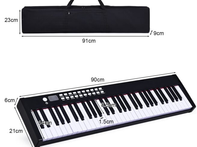 Portable Electric Piano Keyboard 61 Keys Bluetooth MIDI Sustain Pedal 2 Speakers