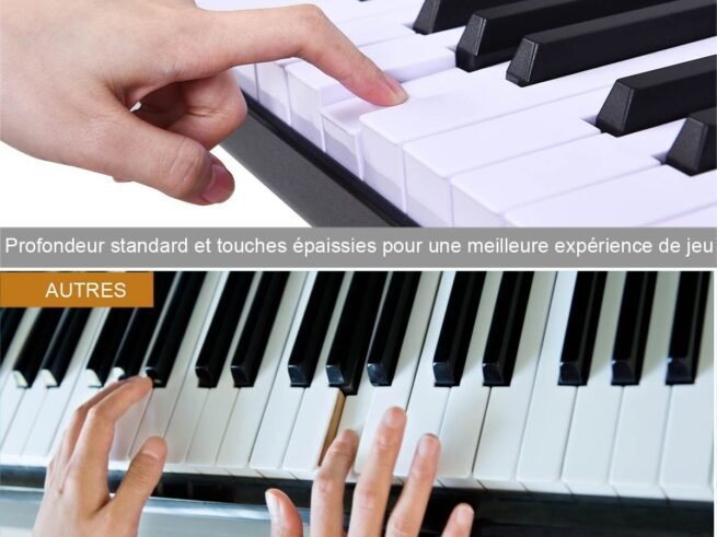 Portable Electric Piano Keyboard 61 Keys Bluetooth MIDI Sustain Pedal 2 Speakers