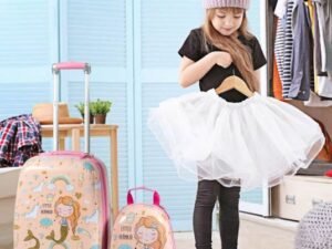 18" Children's Suitcase and 12" Backpack Hand Luggage with 4 Wheels