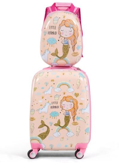 18" Children's Suitcase and 12" Backpack Hand Luggage with 4 Wheels