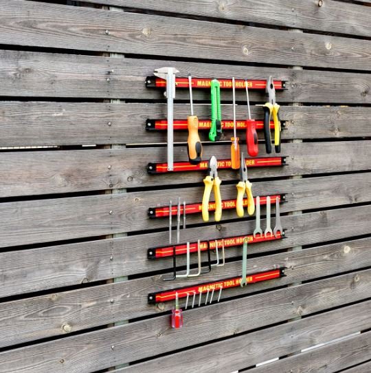 6 Magnetic Bars Steel Tool Holders 46 x 2.3 x 1.25cm