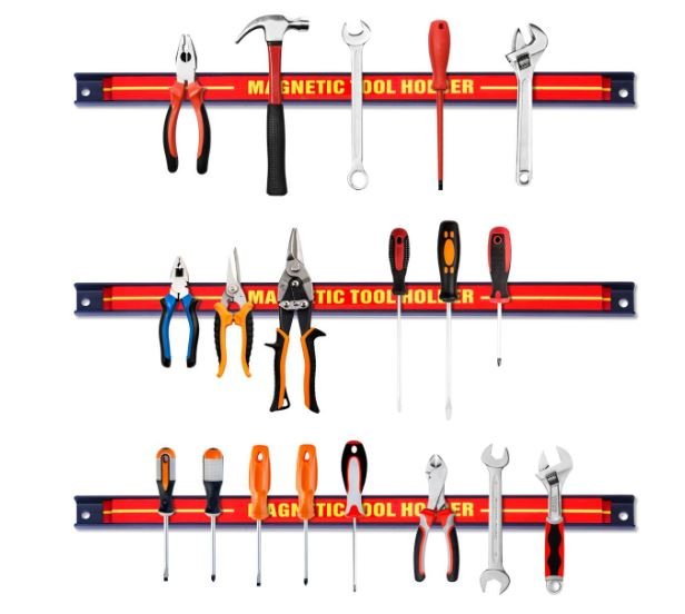 6 Magnetic Bars Steel Tool Holders 46 x 2.3 x 1.25cm