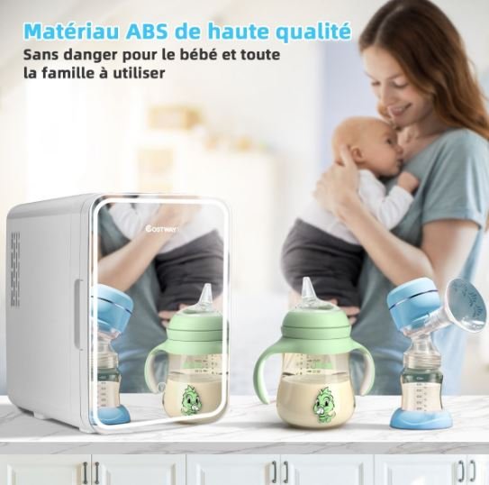 Mini Portable Makeup Fridge 10L LED Mirror Hot and Cold Mode