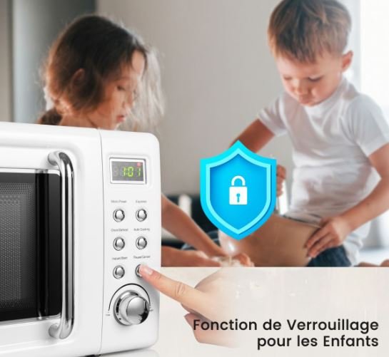 Microwave 20 L 700 W Retro Style 5 Levels 8 Menus 1H Timer