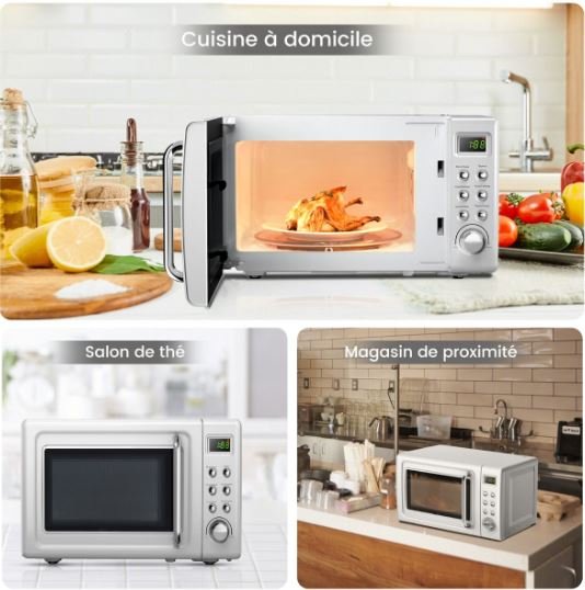 Microwave 20 L 700 W Retro Style 5 Levels 8 Menus 1H Timer