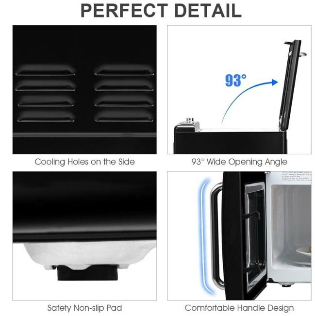 Microwave 20 L 700 W Retro Style 5 Levels 8 Menus Intelligent LED 1H Timer