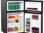 Compact Mini Fridge 90 L Separate Freezer with 2 Door Black