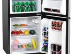 Compact Mini Fridge 90 L Separate Freezer with 2 Door Gray