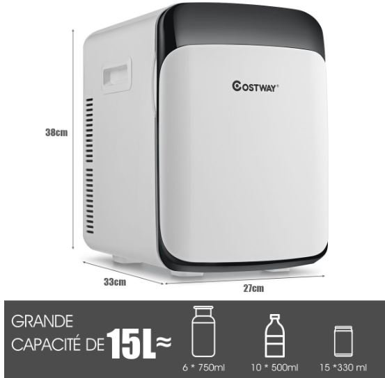 Portable 2 in 1 Mini Fridge 15L Cooling and Heating Function