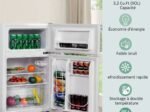Compact Mini Fridge 90 L Separate Freezer with 2 Door White Color
