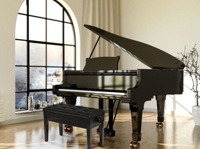 Solid Wood Piano Stool/Bench Height Adjustable Storage Box