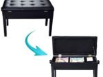 Solid Wood Piano Stool/Bench Height Adjustable Storage Box