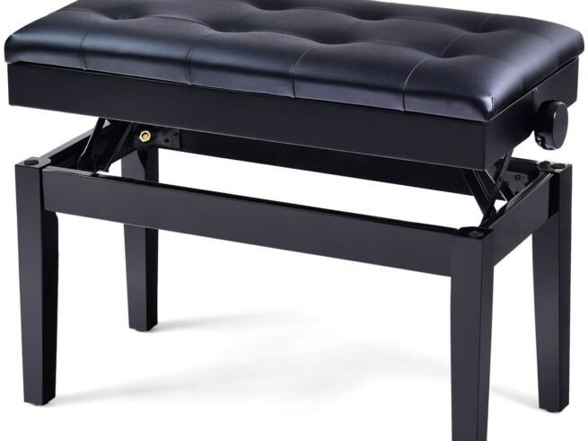 Solid Wood Piano Stool/Bench Height Adjustable Storage Box