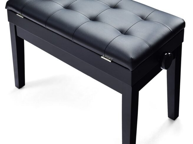 Solid Wood Piano Stool/Bench Height Adjustable Storage Box