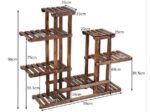 Flower Shelf Plant Pot Holder 6 Tier Fir Wood Storage 119 x 25 x 96 CM