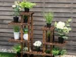 Flower Shelf Plant Pot Holder 6 Tier Fir Wood Storage 119 x 25 x 96 CM