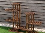 Flower Shelf Plant Pot Holder 6 Tier Fir Wood Storage 119 x 25 x 96 CM