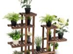 Flower Shelf Plant Pot Holder 6 Tier Fir Wood Storage 119 x 25 x 96 CM