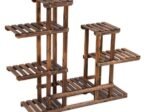 Flower Shelf Plant Pot Holder 6 Tier Fir Wood Storage 119 x 25 x 96 CM