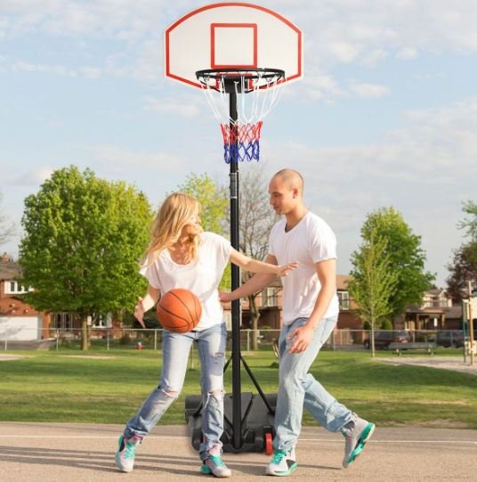 Portable Basketball Hoop Adjustable 1.785m – 2.08m Indoors Outdoors