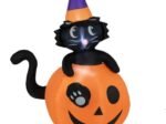 Inflatable Halloween Pumpkin Black Cat Decoration LED Lights 150 cm