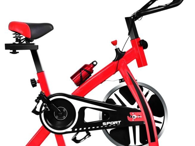 Indoor Exercise Bike with Flywheel 8 KG LCD Screen Adjustable Saddle Handlebar