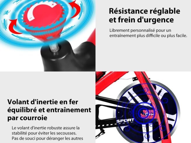 Indoor Exercise Bike with Flywheel 8 KG LCD Screen Adjustable Saddle Handlebar