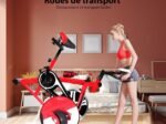 Indoor Exercise Bike with Flywheel 8 KG LCD Screen Adjustable Saddle Handlebar