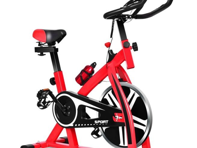 Indoor Exercise Bike with Flywheel 8 KG LCD Screen Adjustable Saddle Handlebar