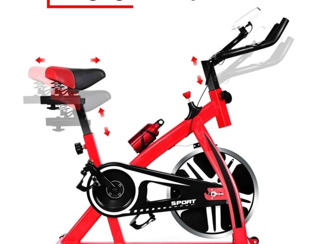 Indoor Exercise Bike with Flywheel 8 KG LCD Screen Adjustable Saddle Handlebar