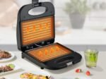 Sandwich Maker 750 W Electric Waffle Grill Panini Press for 2 Slices
