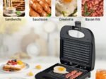 Sandwich Maker 750 W Electric Waffle Grill Panini Press for 2 Slices