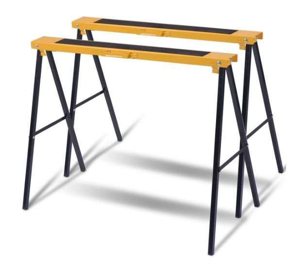 2 Foldable and Portable Metal Sawhorses Max Load 250kg 99.5x48.5x78cm