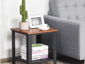 Industrial Side Table 2-Layer Bedside Table 40 x 40 x 45.5CM