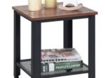 Industrial Side Table 2-Layer Bedside Table 40 x 40 x 45.5CM