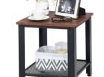 Industrial Side Table 2-Layer Bedside Table 40 x 40 x 45.5CM